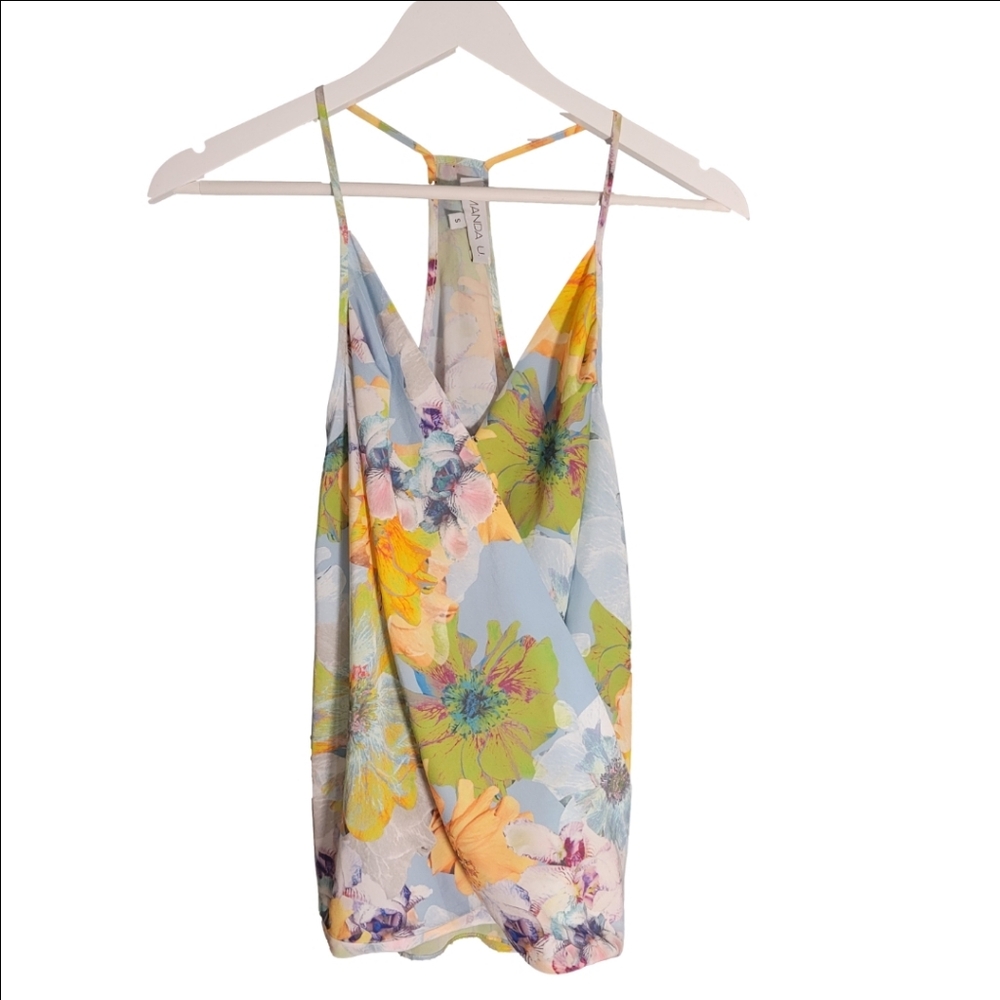 EUC Amanda U. Colorful Floral Print Racerback Tank